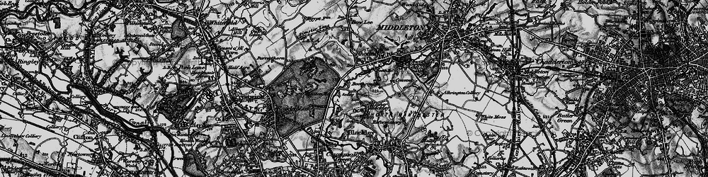 Old map of Higher Blackley in 1896