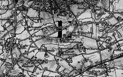 Old map of Higher Burrowtown in 1898