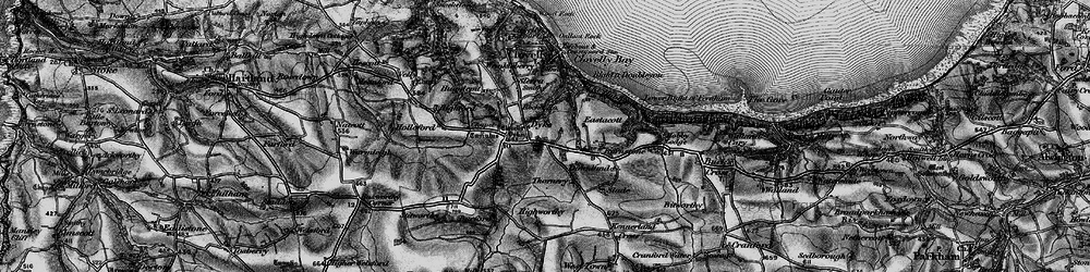Old map of Higher Clovelly in 1895