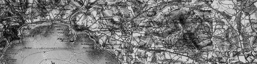 Old map of Higher Downs in 1895