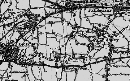 Old map of Higher Folds in 1896