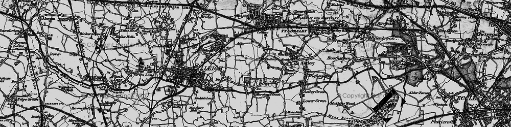 Old map of Higher Folds in 1896