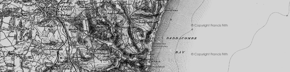 Old map of Babbacombe Bay in 1898