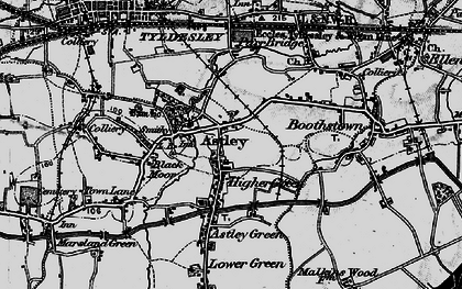 Old map of Higher Green in 1896
