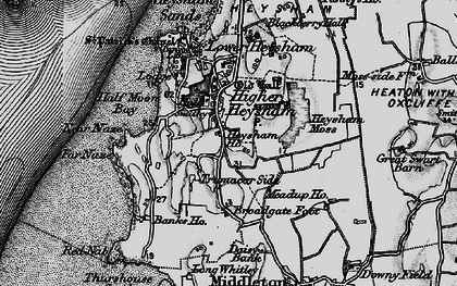 Old map of Higher Heysham in 1898