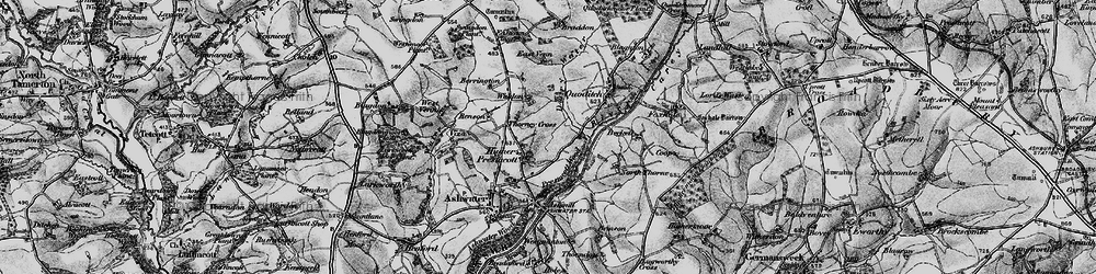 Old map of Whiddon in 1895