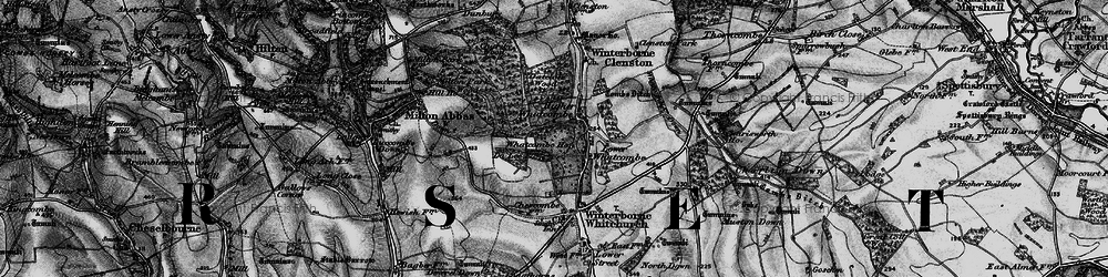Old map of Higher Whatcombe in 1898