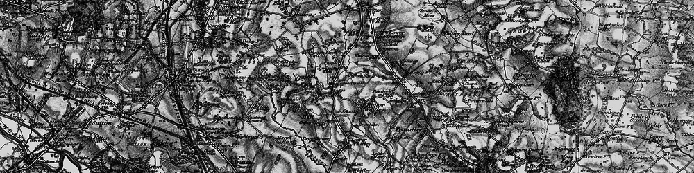 Old map of Higher Whitley in 1896
