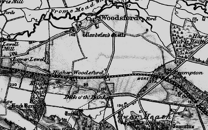 Old map of Higher Woodsford in 1897