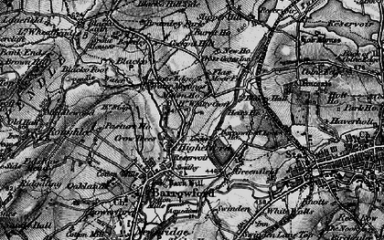 Old map of Higherford in 1898