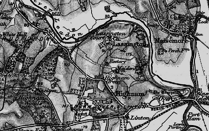 Old map of Lassington in 1896