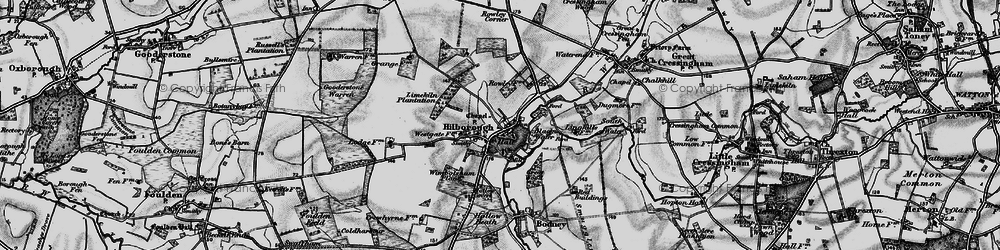 Old map of Hilborough in 1898