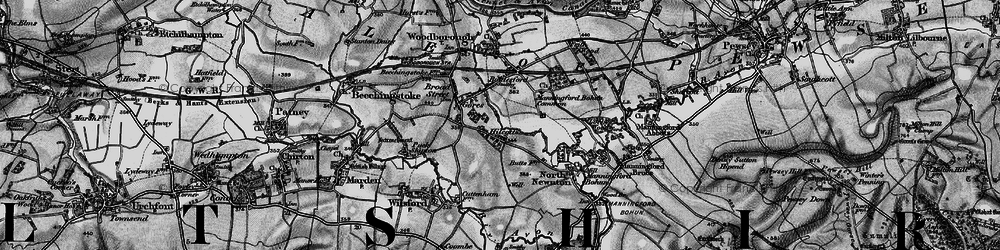 Old map of Hilcott in 1898