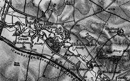 Old map of Hildersham in 1895
