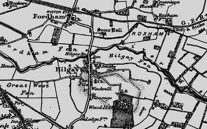 Old map of Hilgay in 1898