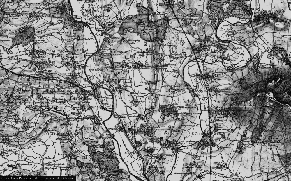 Old Map of Hill Croome, 1898 in 1898