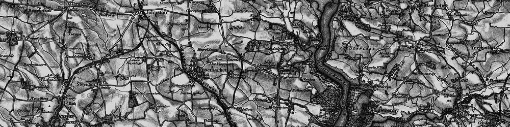 Old map of Hill Mountain in 1898