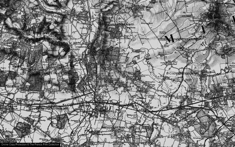 Old Map of Historic Map covering Hillingdon in 1896