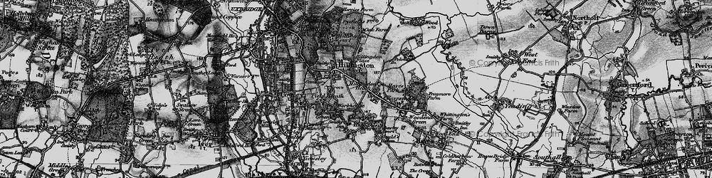 Old map of Hillingdon Heath in 1896