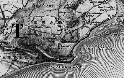 Old map of Culver Down in 1895