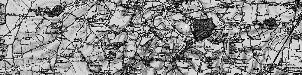 Old map of Hinderclay in 1898