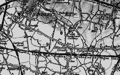 Old map of Hindley Green in 1896