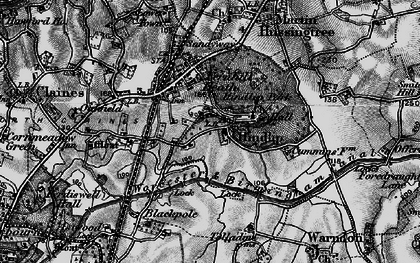 Old map of Hindlip in 1898