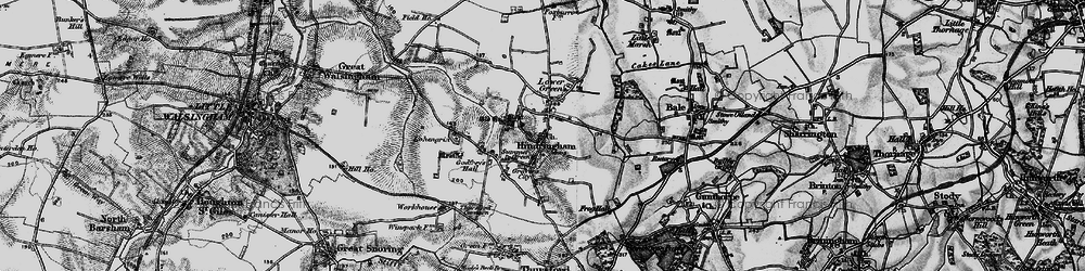 Old map of Hindringham in 1899