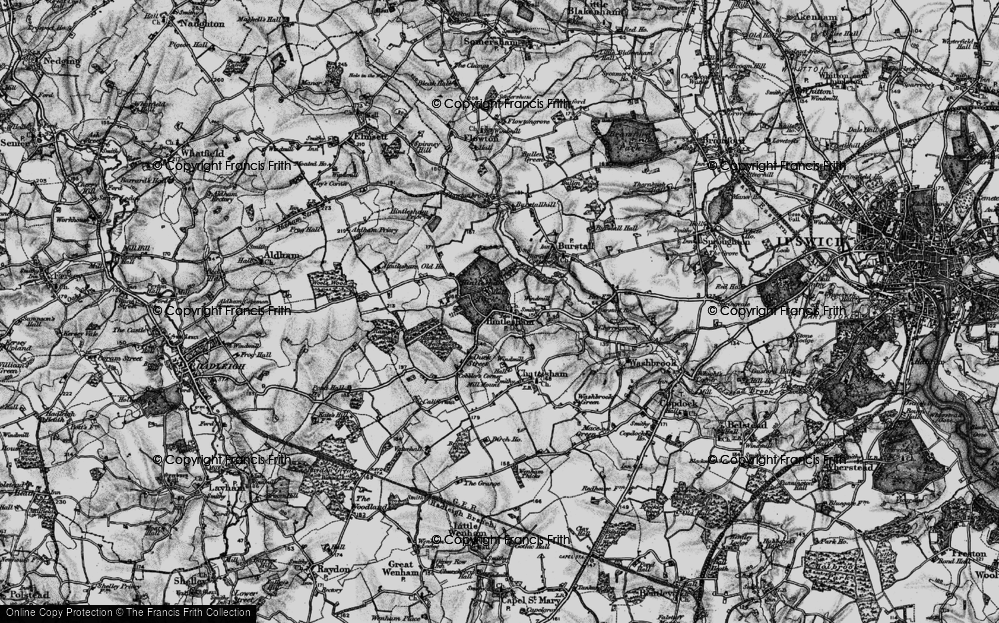 Old Map of Hintlesham, 1896 in 1896