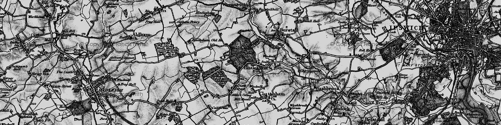 Old map of Hintlesham in 1896