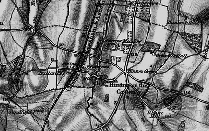 Old map of Hinton on the Green in 1898