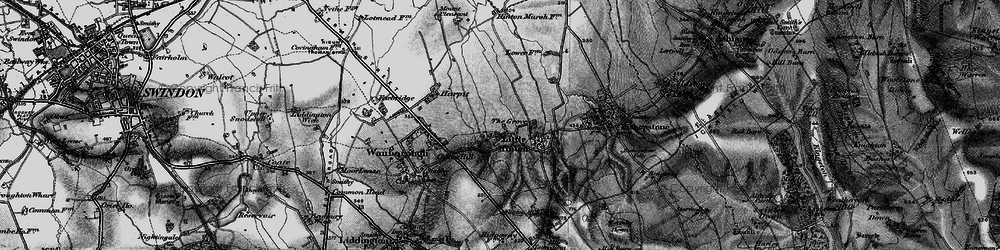 Old map of Hinton Parva in 1898