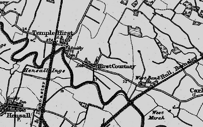 Old map of Hirst Courtney in 1895