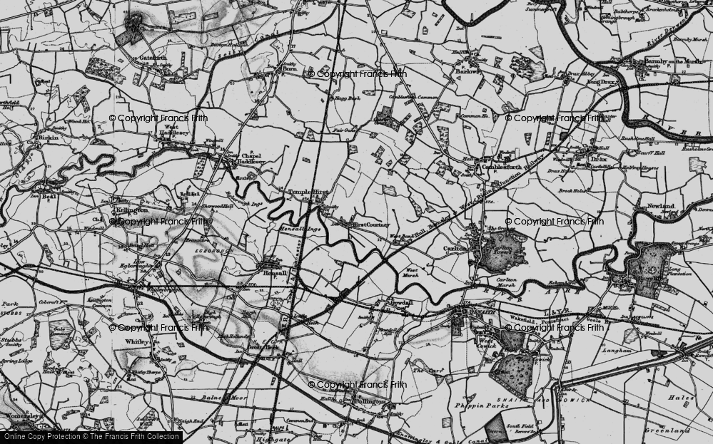 Historic Ordnance Survey Map of Hirst Courtney, 1895