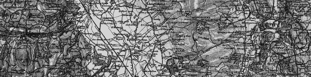 Old map of Hirwaen in 1897