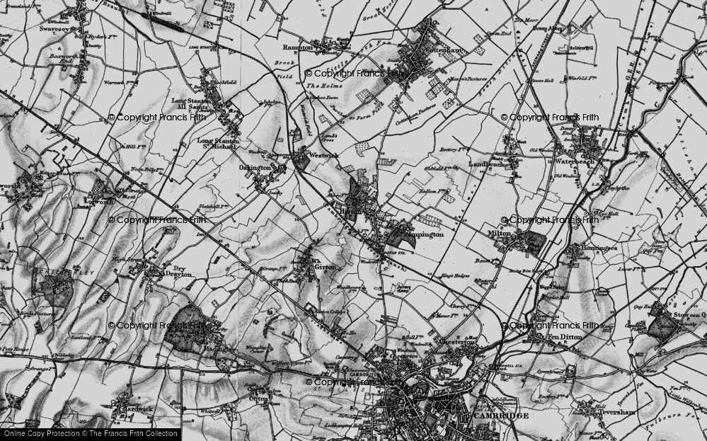Old Map of Histon, 1898 in 1898