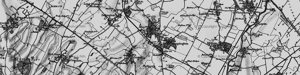 Old map of Histon in 1898
