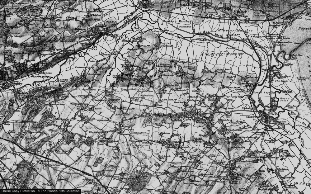 Old Map of Hoaden, 1895 in 1895