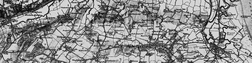Old map of Hoaden in 1895