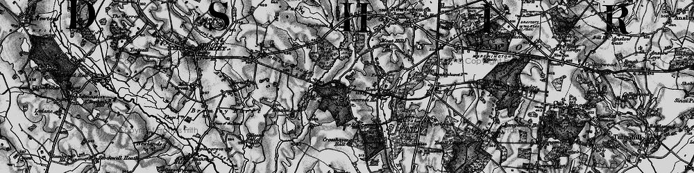 Old map of Hoar Cross in 1898
