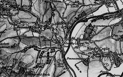 Old map of Hoarwithy in 1896