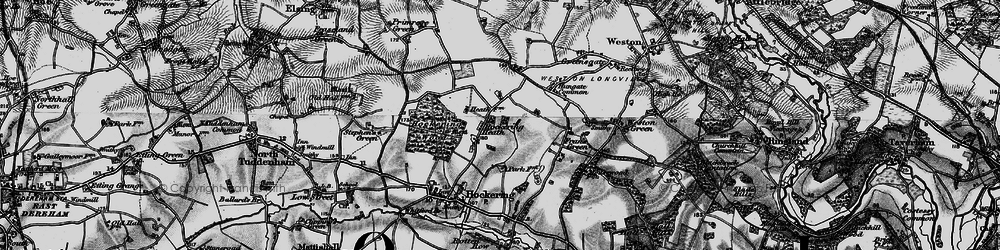 Old map of Hockering Heath in 1898