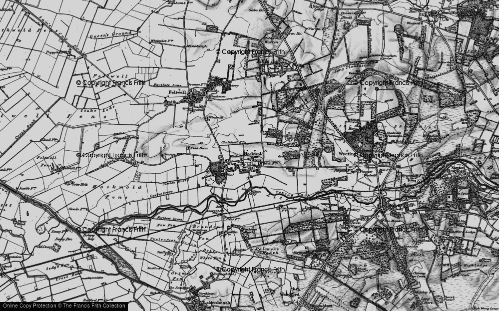 Old Map of Hockwold cum Wilton, 1898 in 1898