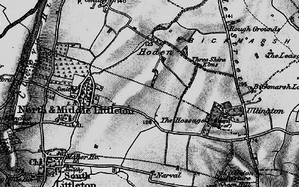 Old map of Hoden in 1898