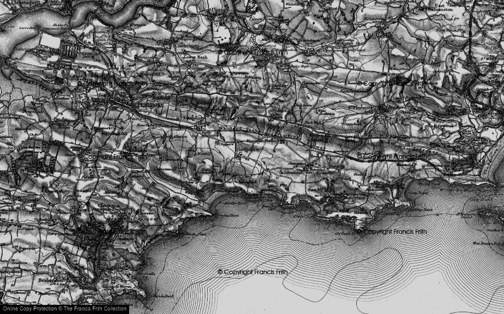 Old Map of Hodgeston, 1898 in 1898