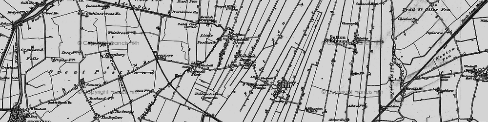 Old map of Holbeach Drove in 1898