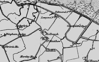 Old map of Holbeach St Matthew in 1898