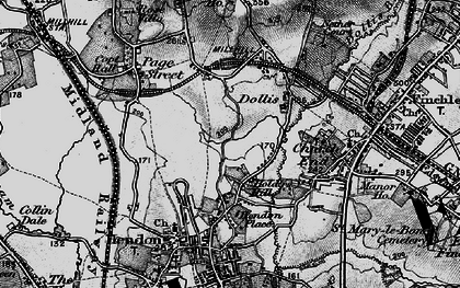 Old map of Holders Hill in 1896