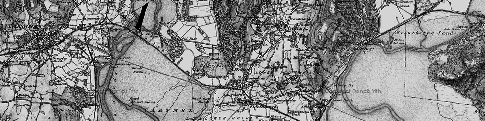 Old map of Holker Hall in 1898