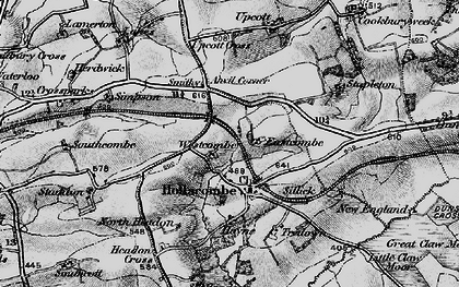 Old map of Hollacombe in 1895